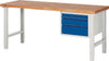 Ergonomische Werkbank PRETEC, Tiefe 700 mm, Gestell RAL 7035 lichtgrau / Einbauten RAL 7016 anthrazitgrau