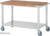 Mobile Werkbank PRETEC, Tiefe 700 mm, Gestell RAL 7035 lichtgrau / Einbauten RAL 5010 enzianblau