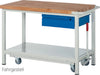 Mobile Werkbank PRETEC, Tiefe 700 mm, Gestell RAL 7035 lichtgrau / Einbauten RAL 7016 anthrazitgrau