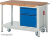 Mobile Werkbank PRETEC, Tiefe 700 mm, Gestell RAL 7035 lichtgrau / Einbauten RAL 7016 anthrazitgrau