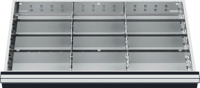 Zubehör für Schubladenschrank PRETEC, Metalleinteilung, 12 Fächer