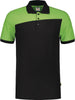 Bicolor Polo Shirt with Cross Seam, black/lime 012500M