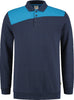 Sweatshirt bicolor with polo collar, dark blue/turquoise 50270XL