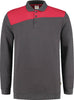 Sweatshirt Bicolor mit Polokragen, dunkelgrau/rot 33205XL