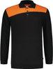 Bicolor sweatshirt with polo collar, black/orange 012600S