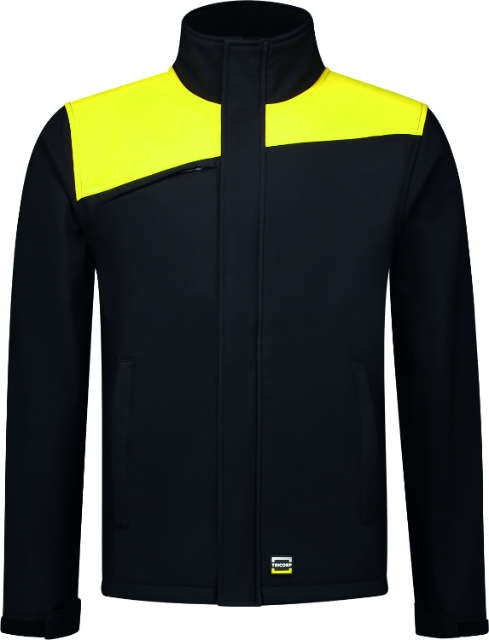 Softshelljacke TRICORP, Bicolor mit Quernaht, schwarz/gelb