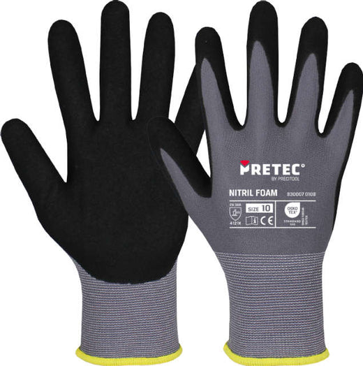 Montage-Handschuh PRETEC, mit Nitrilschaum-Beschichtung