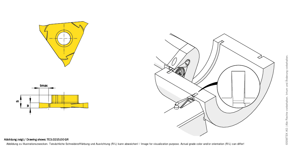 simturn E3 Wendeschneidplatte TE3.0100.00GRX408, SIMTEK AFBT