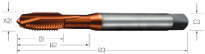 CoroTap™ 200 geradegenuteter Gewindebohrer mit Schälanschnitt SANDVIK, T200-XM100DA-M10    C110