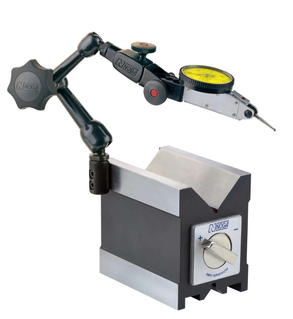 Hochleistungs-V-Block-Magnet mit schwenkbarer NF-Halterung – VB1400 V-Block-Magnet + NF-Halter (NF60103) Set