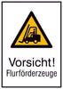 Warnschild NEUTRAL,  Aluminium B520xH742 mm Vorsicht Flurförderzeuge