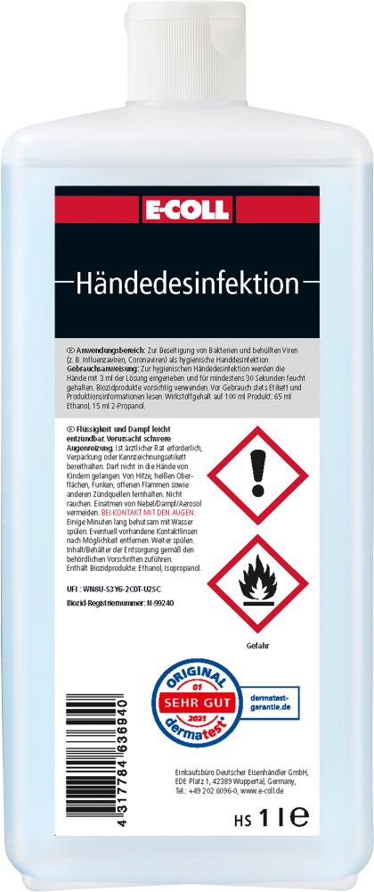 Händedesinfektion E-COLL,  1L E-COLL