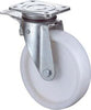 Lenkrolle BS ROLLEN,  125mm N120.B10 Platte,Kst.weiß,RL,Fest N120.B10.127 BS ROLLEN