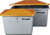 Streugutbehälter CEMO,  1500 l B1840xT1430xH1040 mm ohne Entnahmeöffnung grün/orange CEMO