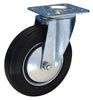 Lenkrolle BS ROLLEN,  125mm L400.B55 Platte,Gummi schw.,RL L400.B55.126 BS ROLLEN