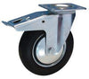 Lenkrolle BS ROLLEN,  200mm L420.B55 Platte,Gummi schw.RL,FestL420.B55.201 BS ROLLEN