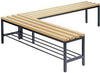Sitzbank CP,  mit 4 Füßen B1000xT353xH420 mm RAL 7021/Hartholz ohne Schurost CP