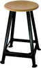 Bandstahlhocker NEUTRAL,  Holz Rundsitz, RAL 9005 Vierbein, Höhe 500 mm Sitzfläche D 350 mm