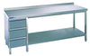 Arbeitstisch NEUTRAL,  m. SL-Block 2000x700x850 Edelstahl Chromonorm