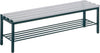 Sitzbank CP,  mit 4 Füßen B1500xT353xH420 mm RAL 7021/Kst.-Leisten ohne Schurost CP