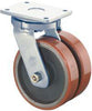 BS ROLLEN, Dopp-Lenkr.200mm S100.C10Platte,Polyure Guss,KL S100.C10.200 BS ROLLEN