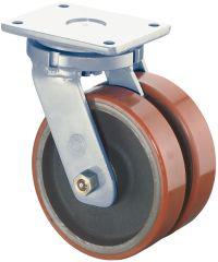 BS ROLLEN, Dopp-Lenkr.100mm S100.C10Platte,Polyure Guss,KL S100.C10.100 BS ROLLEN