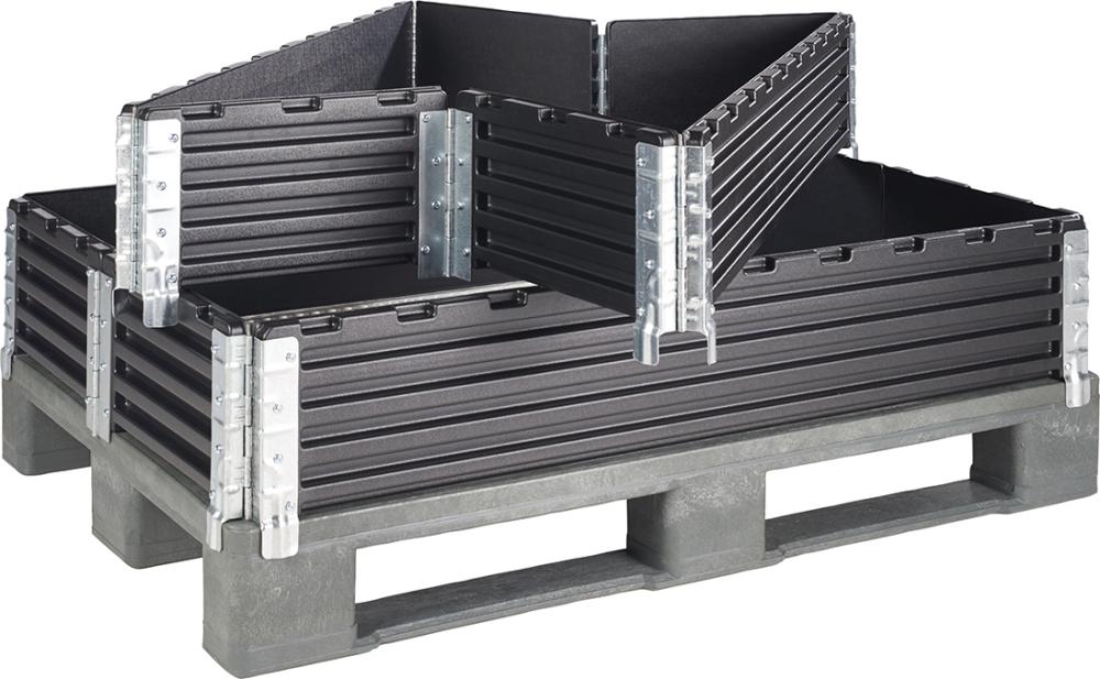 Aufsatzrahmen KIGA,  schwarz B800xT1200xH200 mm 4 Scharniere