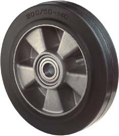 Gummirad BS ROLLEN,  125/50mm B80.125Elastik schw.,Radk.Alu,KL