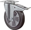 Lenkrolle BS ROLLEN,  100mm L420.B80 Platte,Elast.schw.KL,FestL420.B80.100