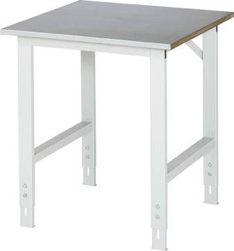 Arbeitstisch RAU,  Tom - Stahlblechbelag-Platte B750xT8 00xH760-1080mm Stahlblechbelag-Platte