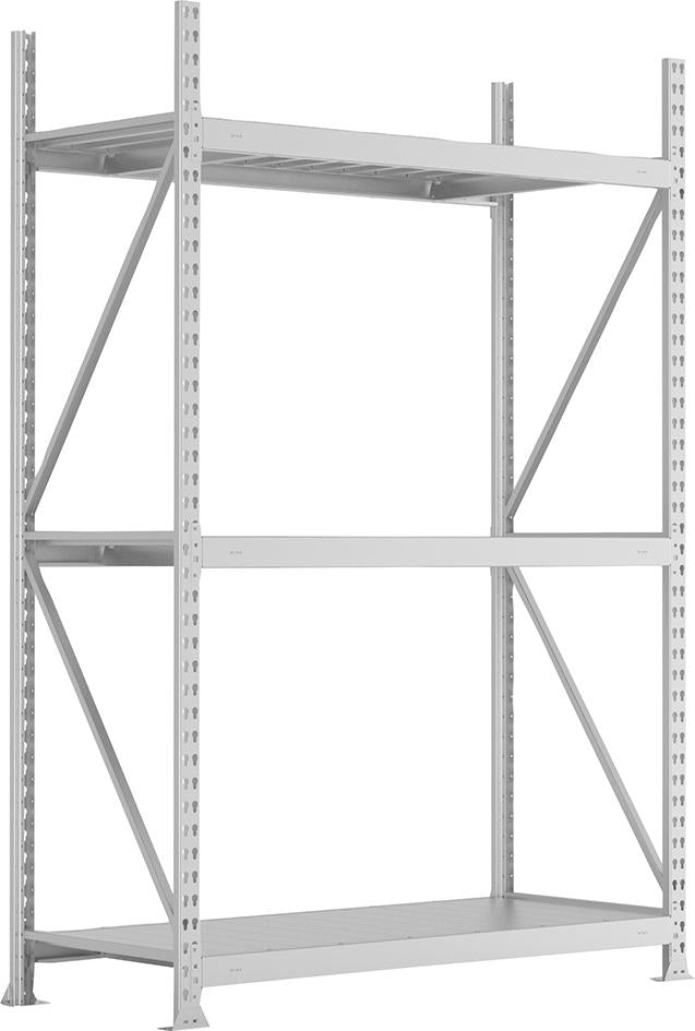 Weitspannregal META,  MINI-RACK B2200xT800xH2500 mm Anbaufeld 4 Stahlpaneele Fachlast 600 kg META