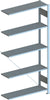 Steckregal META REGALBAU,  Meta-CLIP B1300xT300xH2000 mm Anbaufeld 4 Böden RAL7035 Fachlast 230kg