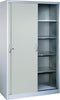 Schiebetürenschrank CP,  B1600xT500xH1950 mm RAL 7035, 8 Fachböden mit Mitteltrennwand CP