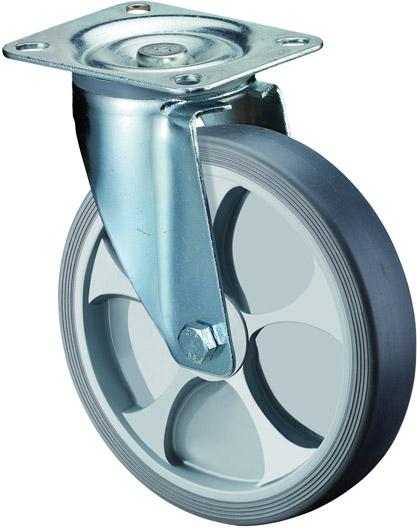 Lenkrolle BS ROLLEN,  160mm L400.B44 Platte,thermopl.RL L400.B44.161