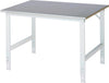 Arbeitstisch RAU,  Tom - Stahlblechbelag-Platte B1250xT 1000xH760-1080mm Stahlblechbelag-Platte