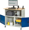 Computer-Tisch RAU,  B1100xT800xH1100 mm RAL 7035/5010 mobil ohne Monitorgehäuse