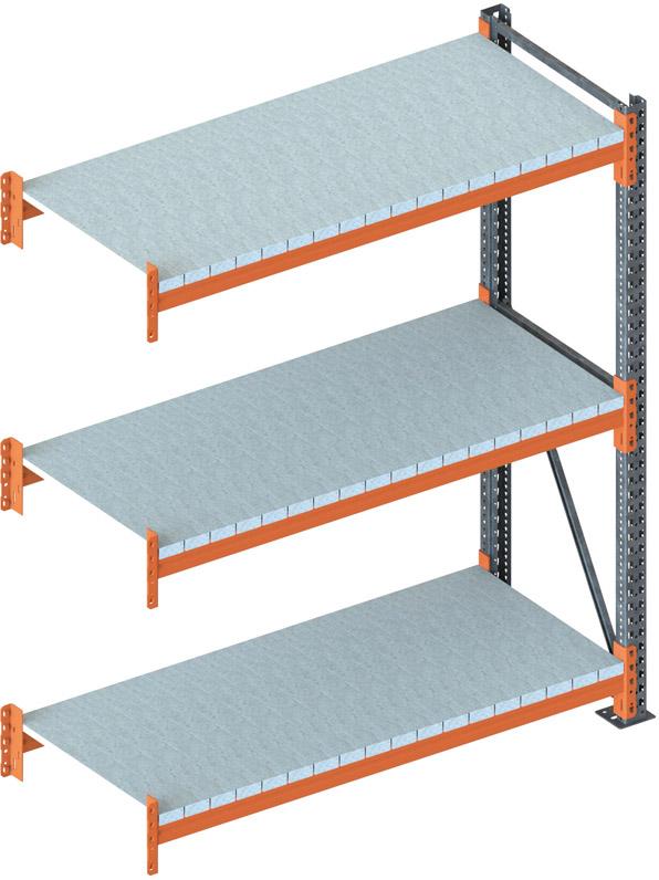Großfachregal META,  MULTIPAL S B2700xT800xH3300 mm Anbaufeld 5 Böden Fachlast 1900kg META