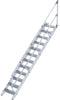 Alu-Treppe MUNK,  45 Grad 12 Stufen B 600 mm lichte Höhe 2500 mm Ausladung 2761 mm