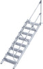Alu-Treppe MUNK,  45 Grad 8 Stufen B 800 mm lichte Höhe 1670 mm Ausladung 1924 mm