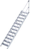 Alu-Treppe MUNK,  45 Grad 12 Stufen B 800 mm lichte Höhe 2500 mm Ausladung 2761 mm