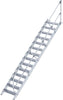 Alu-Treppe MUNK,  45 Grad 14 Stufen B 800 mm lichte Höhe 2910 mm Ausladung 3179 mm