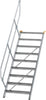Aluminium-Industrietreppe mit Handlauf GÜNZBURGER STEIGTECHNIK, Neigung 45°, Stufenbreite 600 mm