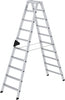 Alu-Stehleiter MUNK,  2x10 Stufen Gesamthöhe 2,32 m Arbeitshöhe bis 3,85 m