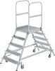 Alu-Podestleiter MUNK,  2x5 Alu-Stufen Podesthöhe 1,20 m Arbeitshöhe bis 3,20 m