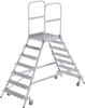 Alu-Podestleiter MUNK,  2x7 Alu-Stufen Podesthöhe 1,68 m Arbeitshöhe bis 3,70 m