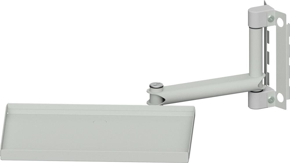 Gelenkarm ANKE,  Systemaufbau mit Anlagetablar RAL 7035