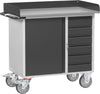 Werkstattwagen FETRA,  B1080xT590xH915mm RAL 7035/7016 6 Schubladen, 1 Schrank