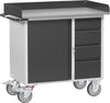 Werkstattwagen FETRA,  B1080xT590xH915mm RAL 7035/7016 4 Schubladen, 1 Schrank