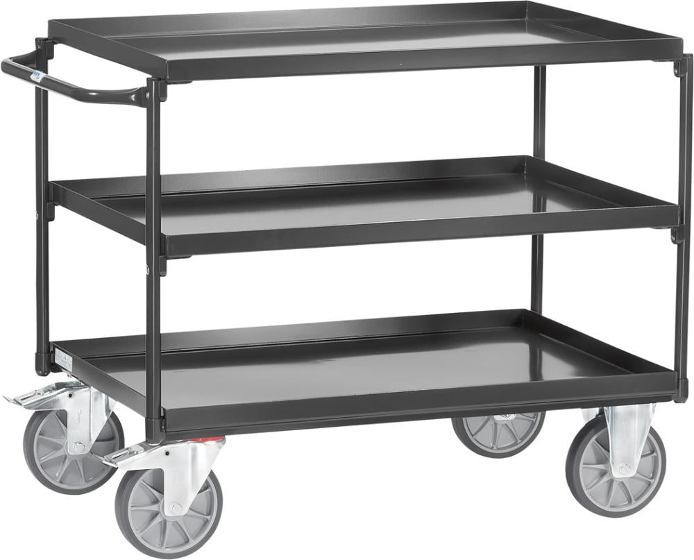 Tischwagen4830 FETRA,  400kg grau3 Wannen 850x500mm