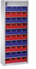 Lager-Regalschrank C+P,  B700xT300xH1690 mm RAL 7035 ohne Türen 9 Fachböden, 40 Kästen CP
